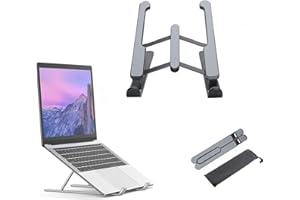 Guimey, Supporto PC Portatile, 6 Livelli di regolazione, Dispositivo di raffreddamento ergonomico compatibile con MacBook Air, Pro, Dell, 10-15.6,Stabile Riser per PC (Nero)
