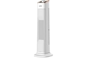 DIMENSIONE ELETTRONICA S.R.L. Zephir TW4000C Stufa Elettrica a Torretta Ceramica Oscillante 2000W 2 Livelli di Potenza Termostato Regolabile Protezione Antisurriscaldamento e Antiribaltamento Colore Bianco