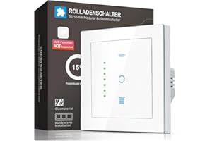 Interruptor de persiana con control de posición, interruptor de persiana CurrySMARTER para persianas enrollables, diseño compacto, protección para niños, función de retroiluminación