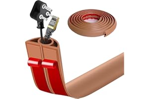 ANKEKOLYSTAR Pasacables Suelo, Canaleta Cables Suelo, canaletas para Cables Adhesivas, Cubiertas de Suelo para Cables Autoadhesiva Montaje para Todos los Hogar, Oficina (Marrón Claro, 2cm x 3m)