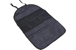 DAUERHAFT Ochraniacze na tylne siedzenie samochodowe wodoodporna antypoślizgowa mata czarna pokrowiec na tylne siedzenie samochodu z kieszeniami organizer dla dzieci (czarny)