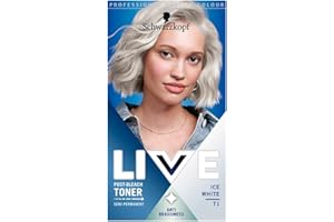 Schwarzkopf LIVE Post-Bleach Hair Toner, Ice White Semi-Permanent Colour Toner, for Cool Blondes, Ice Blonde Toner Neutralises Brassiness and Yellow Tones for up to 16 Washes