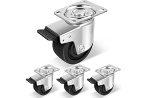 Humagineer 100mm Industrie-Rollen mit Bremse, Schwerlastrollen 360 Grad Tragfähigkeit 3000KG, Extra Breite Reifen, Geeignet für jeden Boden, Langlebige Nylon-Räder für Maschinen, Geräte, 4 Pack