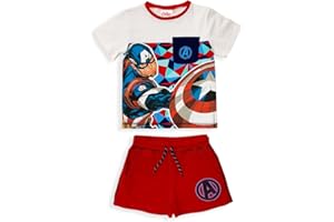 SUN CITY Completo Estivo Marvel Avengers, Capitan America, Iron Man, T-Shirt e Short da Bambino 4/10 Anni