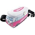 BRISA VW Collection - Volkswagen Samba Bus T1 Camper Van 3D Neoprene Hip Bag, Belly Bag, Fanny Pack, Bum Bag, Waist Pack - Theft Protected, Anti Theft (Neoprene), Pink/White, 22 x 11 x 8 cm