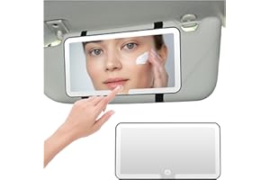 PICKONA Car Vanity Mirror with LED Lights, 3 Light Modes, Rechargeable Sun Visor Makeup Mirror