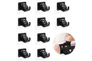 WEKIWGOT 10 Piezas Soporte para Barra de Cortina, Transparente Soporte Barra Cortina Sin Taladrar, Ganchos Autoadhesivos para Cortinas en Baños, Cocinas, Salones, Dormitorios y Hoteles