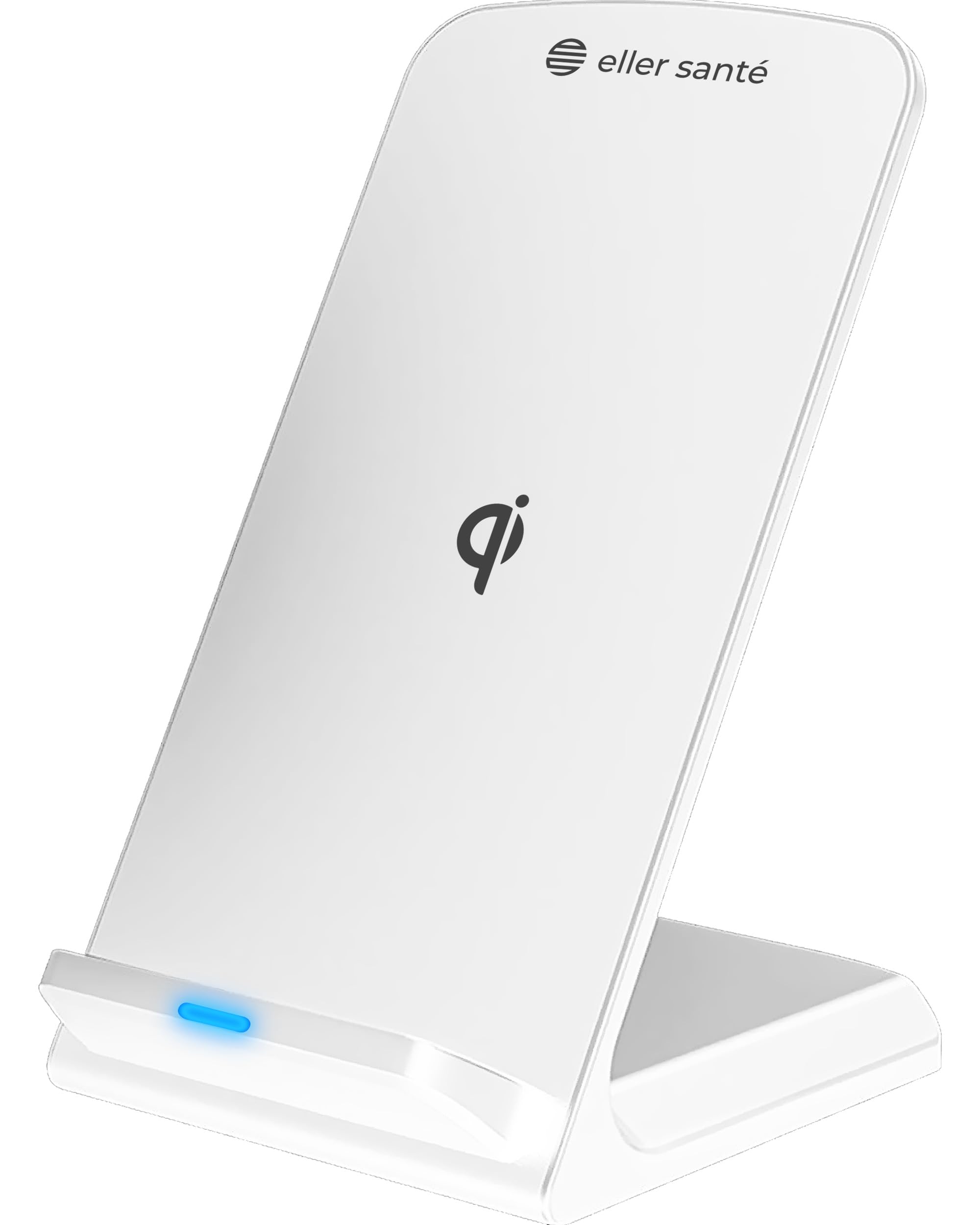 eller santé® 15W Wireless Charger Unity III Fast Charging Pad Qi-Certified Charging Stand for 15/15 Plus/15 Pro/15 Pro Max, iPhone 14/14 Plus/14 Pro/14 Pro Max, iPhone 13/12/11 Series- White