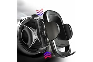 FIEMACH Supporto per telefono rotondo per bocchetta dell'aria, supporto circolare per telefono da auto, stabilità di montaggio affidabile rotazione a 360 gradi, supporto per telefono a mani libere,