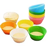 HAZEL Silicone Reusable Round Set of 24 Pcs Muffin Moulds, Multicolor