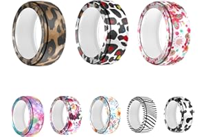 HXFRTYU 8Pack Silicone Cover for Oura Ring 4/Gen3/Galaxy Ring/RingConn Gen 2&1/ULTRAHUMAN Ring AIR, Elastic Ring Case Protector for Gym and Working Out (S (6/7/8/9)) Black