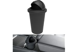 FITTOP topfit Cubo de basura de silicona para coche con tapa, contenedor de basura portátil para puerta de coche, contenedor de basura para almacenamiento de residuos para consola de tazas, hogar, oficina