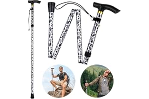 Flintronic Bastones Deportivos Plegables de Aluminio, Telescópicos Bastones Trekking con Amortiguación, Ajustable 85cm~95cm, Antishock y Durable, para Senderismo Alpinismo Trail Viaje