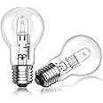 TobeBright Halogen Light Bulbs E27 100W Light Bulbs Dimmable Large Screw in Halogen Bulbs 2700K Warm White A55 Globe E27 Screw Bulb,860lm,220V,ES Classic Clear Light Bulb for Touch Lamp-2Pack