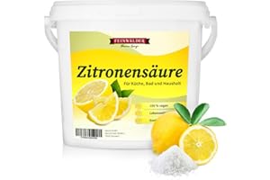Feinwälder® Premium Zitronensäure Pulver 5 kg in Lebensmittelqualität (E330) für Küche und Haushalt/natürlicher Kalkentferner und Reinigungsmittel/Limonaden, Fruchtsäfte und zum Backen