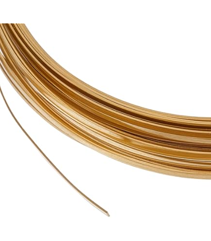 PATIKIL Fil De Laiton Plat De 30Gauge/0,25mm Et De 19,69 Pieds, Fil De Laiton Pliable Pour La Fabrication De Bijoux, Le Bricolage De Boucles D'Oreilles, Laiton, Largeur De 1mm