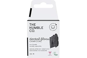 The Humble Co. Fil Dentaire | Charbon | Respectueux de la Nature, Vegan, Approuvé par les Dentistes - Élimine la plaque et donne une sensation de fraîcheur (1 x 50m)