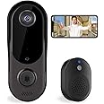 Taishixing Smart WiFi Remote Video Doorbell Camera, Intelligent Visual Doorbell Camera Home Intercom HD Wireless Rechargeable Security Door Doorbell Camera,Two-Way Audio, Photo, With Doorbell Chime
