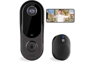 Taishixing Smart WiFi Remote Video Doorbell Camera, Intelligent Visual Doorbell Camera Home Intercom HD Wireless Rechargeable Security Door Doorbell Camera,Two-Way Audio, Photo, With Doorbell Chime