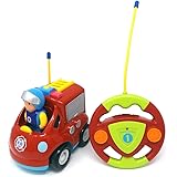 Brigamo Feuerwehr Ferngesteuertes Auto Feuerwehrauto mit Sirene und herausnehmbare Feuerwehrmann Figur