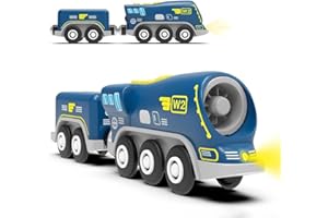 Zuoan Tren de locomotora de acción a pilas (conexión magnética) – Potente tren motor compatible con Thomas, Brio, Chuggington raíles de madera y tren – Juguetes para niños pequeños