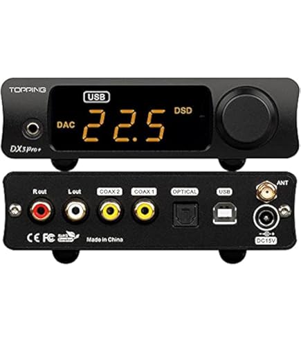 Topping E30 II lite DAC-voorversterker - AK4493S Hi-Res XMOS XU208 DAC 32bit/768kHz DSD512 DSD Directe modus voor USB/Coax/Opt-ingangen RCA HiFi Stereo Digitale Audio Decoder