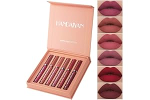 MINYUN-BEAUTY 6 Farben Matte Flüssiger Lippenstift Wasserdichte Langlebige Matte Flüssigkeit Lipgloss Set Antihaft-Tasse Lipgloss Flüssiger Kosmetik Make up
