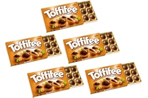 GENERICO Storck® | Toffifee® Cioccolatini Nocciole Intere Ricoperte Caramello e Crema Nocciole e Cioccolato | Nocciole Ricoperte Cioccolato 5 Confezioni x 125 Gr