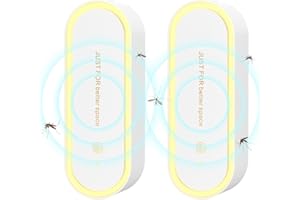 TIPTOP HOME Repelente Ultrasónico de Plagas, 2 Pack LED Luz Nocturna Electrónico Repelente Mosquitos Insectos Control para Interiores, Antimosquitos Electrónico para Ratones, Arañas, Cucarachas, Moscas, Verde