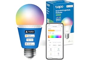 Tapo L535E - Bombillas inteligentes, 1055 lúmenes de alto brillo (equivalente a 75 W), Multicolor, 2500-6500k regulable, Compatible con Matter, Alexa y Google
