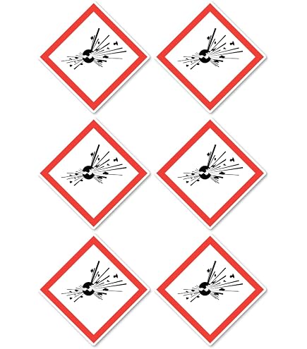 Aufkleber GHS 01 Gefahrensymbole Explodierende Bombe, Einzeln 50x50mm