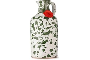 Huile d’Olive Extra Vierge 250 ml | Céramique Verte Décorée à la Main | Pressée à Froid • 100% Italienne de Puglia • Authentique & Élégante • 13 di Ilaria