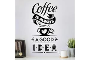 WALL4STICKERS Caffè Buona idea Sticker Wall Art Cucina Vinile Adesivi Cafe Sign Door Decor Negozio Finestra Lettering Decal Segni di Vetro Decalcomanie Poster placche Tazza Pub trasferimenti Finestre Tazze Retro
