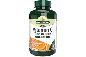 Natures Aid Vitamin C 1000mg Time Release - High Strength with Bioflavonoids - Supports Immunity, Bones & Heart - Antioxidant - Vegan, Gluten-Free, Non-GMO Supplement – 180 Tablets