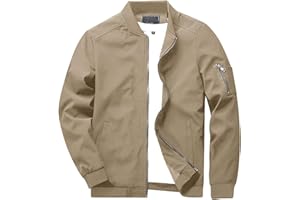 KEFITEVD Hommes Printemps Eté Blouson de Sport Golf Décontractée Léger Baseball Piste Vestes Bomber Manteaux avec Poches Polyester