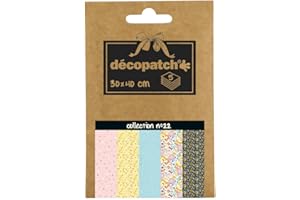 ‎DECOPATCH Decopatch Décopatch DP022C - Déco Pocket No. 22 Packung mit 5 Blatt Décopatch-Papier 30x40cm, 1 Pack