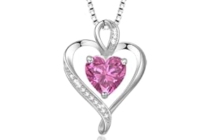 LAVUMO Collares Mujer Amor Colgante de Corazón Oro Rosa Plata de Ley 925 Collares de Mujer,Joyas Regalos para Esposa, Mamá, Novia, Cumpleaños Navidad Aniversario día de San Valentín Regalo