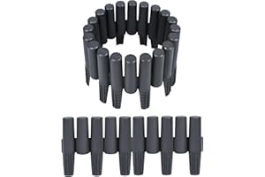 XINZI Obramowanie rabatki, obrzeże trawnika, obrzeże trawnika, z tworzywa sztucznego, wygląd drewna, obramowanie ogrodu, obrzeże trawnika, palisada ogrodowa, dekoracja ogrodowa (20 szt., antracytowe)