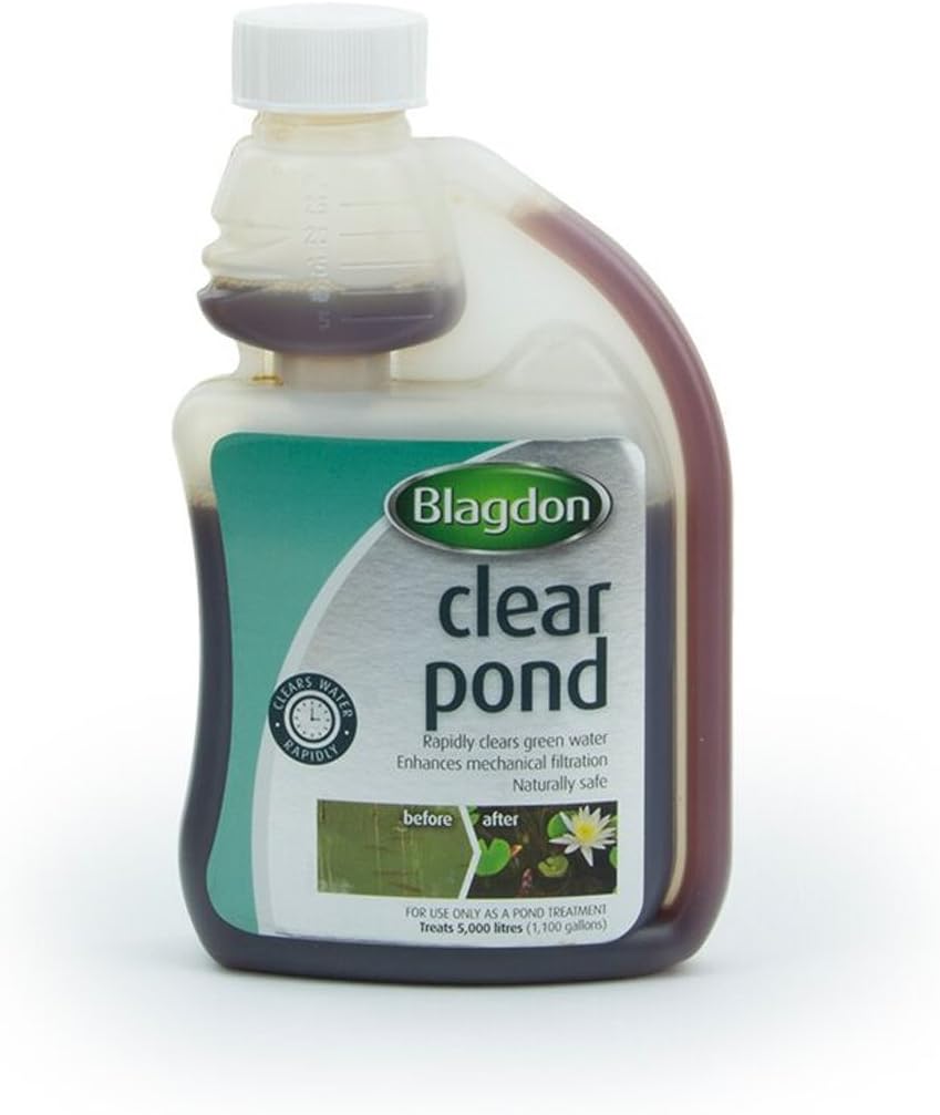 Blagdon Clear Pond Water Treatment, 250 ml, Clears Dirty Green or Brown Cloudy Water Quickly, Natural, Wildlife Safe, Harmless to Fish and Filter Bacteria, 250ml, Treats 5,000 Litres of Water