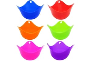 SWETON Pochoirs à œufs, cuisson parfaite, œufs pochés, colorées, en silicone très épais, lot de 6