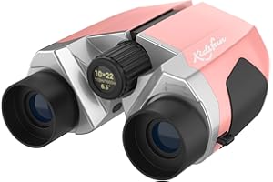 KIDSFUN Binocolo per bambini 10 × 22 HD con lente d'ingrandimento e bussola, binocolo per ragazzi e ragazze dai 4 anni in su, piccoli giocattoli esterni, osservazione degli uccelli, viaggi.