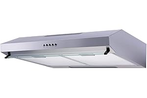SIA VSR60SS 60cm Visor Cooker Hood, Kitchen Extractor Fan, Under Cabinet Wall Mounted, Top Vented, Stainless Steel Silver