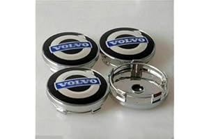 LOOFSAF 4 Stück Radnabenkappen für Volvo S40 S60L S80L XC60 XC90 60MM, Nabendeckel Nabenkappen Felgendeckel Felgenkappen Radnabenabdeckung Radnabendeckel