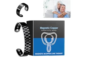 CELIODD Magnetisches Kupfer-Prostata-Band,Prostata-Armband,Magnetarmband Herren,Magnetisches Kupfer-Prostata-Armband,Kupferarmband Herren,Verbessert Die Durchblutung,mit 1 Ring