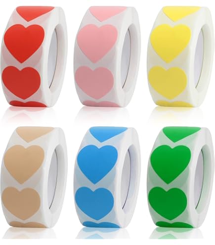 APLI Kids – 4 Rouleaux Gommettes Cœurs Métallisés (Bleu, Rouge, Jaune, Vert) – 5640 Pièces