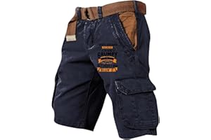 KONG JIMFAN Cargohose Herren Kurz Hose Knielang Cargo Shorts Stretch Arbeitsshort mit Taschen Sommer Arbeitshosen Männer Freizeit Shorts Baggy Radlerhose Sporthosen Outdoor Jagdhose Wanderhose