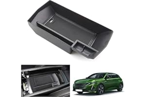 GAFAT Peugeot 308 408/ 0pel Astra L/Citroe-n C5 X 2021-2024 2025 Boîte de Rangement pour Console Centrale, Peugeot 408 2023 Organiseur Accoudoir Plateau Central, Peugeot 308 Accessoires (Noir)