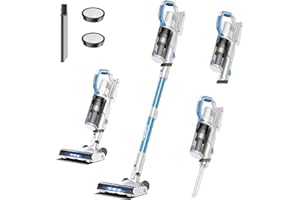 FABULETTA Cordless Vacuum Cleaner for Home, Up to 45 Min Runtime 6 in 1 Stick Vacuum Cleaner with Detachable Battery, Super Lightweight, Great for Pet Hair & Carpet & Hard Floor White&Blue