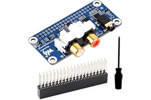 ‎WAVESHARE Waveshare PCM5122 Hi-Fi I2S DAC Audio Board for Raspberry Pi, Compatible with 40-Pin GPIO Header, Stereo Encoding/Decoding, Supports Audio Playback