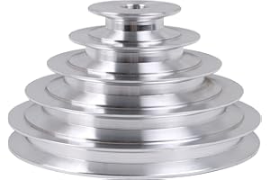 CNBTR Riemenscheibe, 14 mm Bohrung, 54 mm – 150 mm Außendurchmesser, 5 Schlitze, Typ A, V-förmig, 5 Stufen, Riemenscheibe, 12,7 mm Gurtbreite, silber